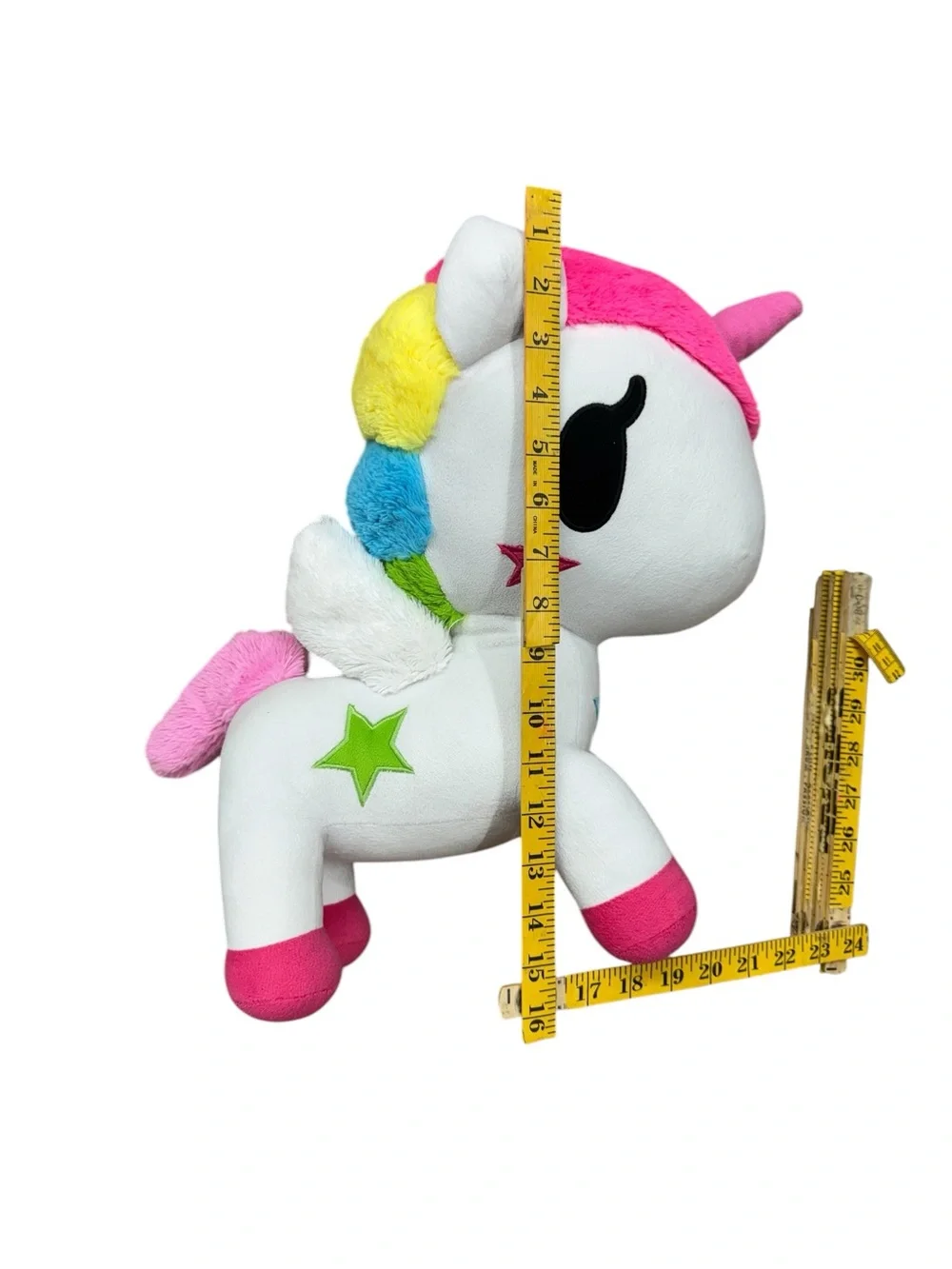 Tokidoki Stellina Unicorno Plush Rainbow Mane Unicorn Toy - White and Pink